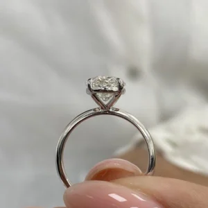 3.00 CT Oval Cut IGI Certified Lab-Grown Diamond Solitaire Ring in 18K White Gold | D VS1