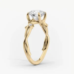 Round Lab Grown Diamond Engagement Ring 14K Yellow Gold Dubai UAE – 1.60CT E VVS2 IGI