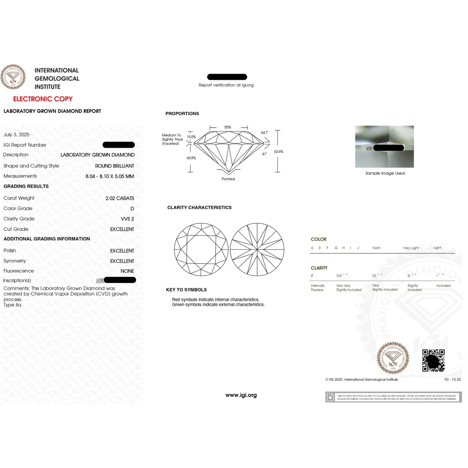 2.15 TCW Round Lab Grown Diamond Engagement Ring D VVS2 IGI Cert 14K White Gold - Image 5