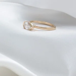 Pear Lab Grown Diamond Ring 14K Yellow Gold 1.50 Ct Dubai