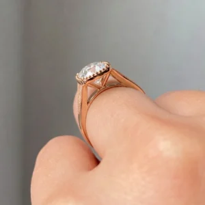 2.10ct Cushion Lab Diamond Engagement Ring | 18K White Gold | IGI Certified Dubai