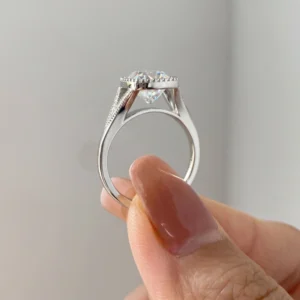 2.10ct Cushion Lab Diamond Engagement Ring | 18K White Gold | IGI Certified Dubai