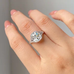 2.10ct Cushion Lab Diamond Engagement Ring | 18K White Gold | IGI Certified Dubai