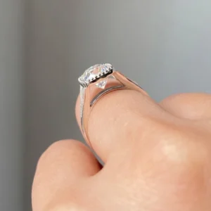 2.10ct Cushion Lab Diamond Engagement Ring | 18K White Gold | IGI Certified Dubai