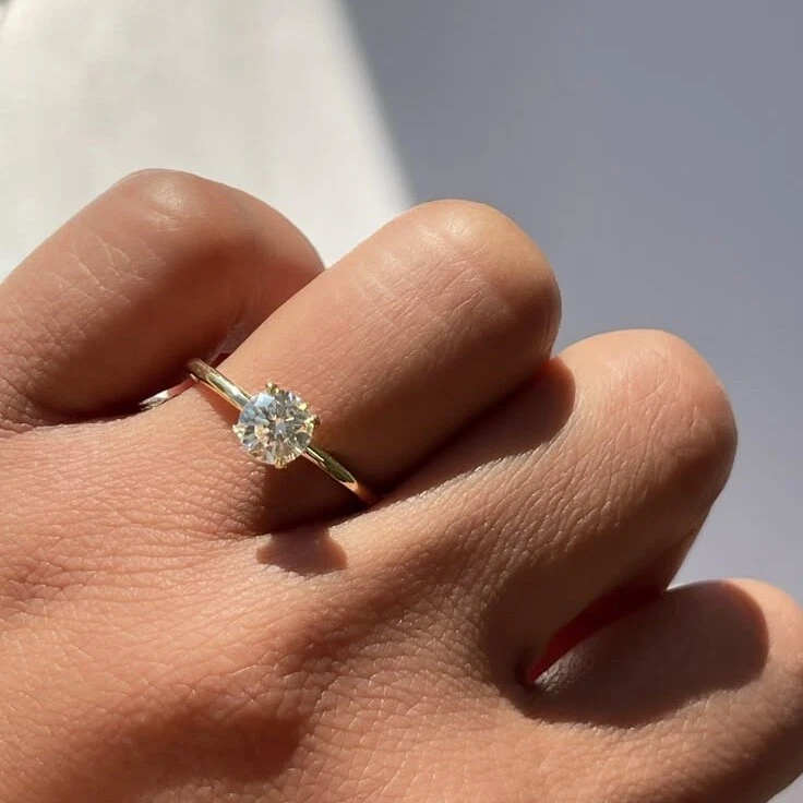 1 Ct Round CVD Diamond Engagement Ring in 14K White Gold – IGI Certified Solitaire | Handmade in Dubai - Image 3