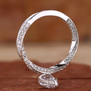 1.70 CT Pear Lab Grown Diamond Engagement Ring in 14K White Gold – IGI E VVS2 Certified | Dubai Luxury Jewelry