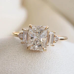 2.30ct Radiant Cut Lab Grown Diamond Engagement Ring in 14K White Gold – D VVS2 IGI Certified
