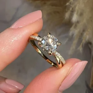 2.20 Ct Round Brilliant Lab-Grown Diamond Solitaire Wedding Ring in 14K Yellow Gold | IGI Certified