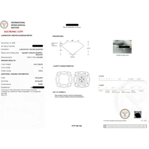 2.10ct Cushion Lab Diamond Engagement Ring | 18K White Gold | IGI Certified Dubai
