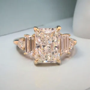 2.30ct radiant cut lab grown diamond engagement ring in 14K white gold Dubai IGI certified