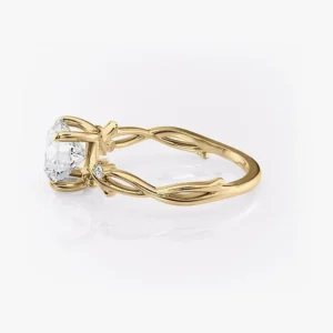 Round Lab Grown Diamond Engagement Ring 14K Yellow Gold Dubai UAE – 1.60CT E VVS2 IGI