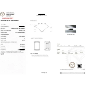 2.80 CT Emerald-Cut IGI Certified Lab Diamond Three-Stone Ring in 14K Yellow Gold – Dubai Crafted Engagement Design