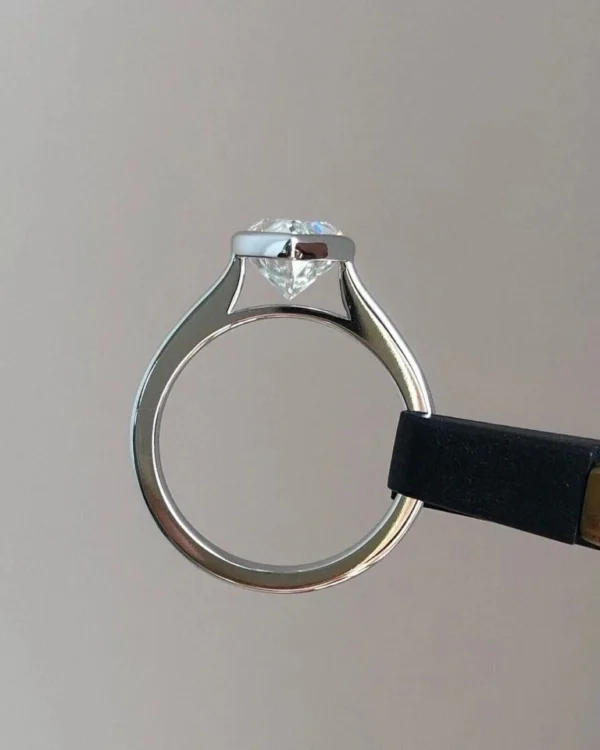 2.00 Ct Pear Cut Lab Diamond Engagement Ring | E VVS2 | IGI Certified 14K White Gold Bridal Ring Dubai