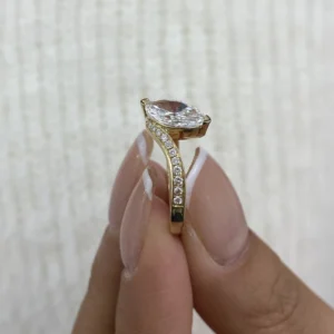 Marquise Lab Grown Diamond Engagement Ring 14K Yellow Gold Dubai UAE – 1.15 Ct IGI Certified Solitaire