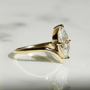 2.00 CT Marquise Lab Grown Diamond Solitaire Ring – 14K Yellow Gold D/VVS2 | Dubai Engagement Ring