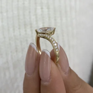Marquise Lab Grown Diamond Engagement Ring 14K Yellow Gold Dubai UAE – 1.15 Ct IGI Certified Solitaire