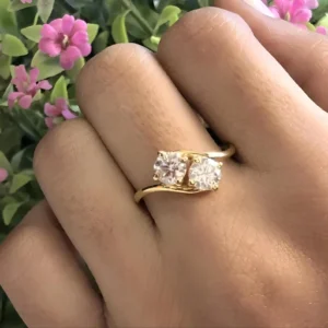2CTW Two Stone Diamond Engagement Ring 14K Gold IGI Certified E VVS2 – Dubai UAE