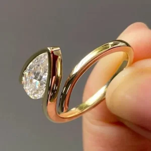 2.50CT Pear Cut Lab Grown Diamond Ring 14K Yellow Gold IGI Certified D VVS2 – Dubai Engagement Ring