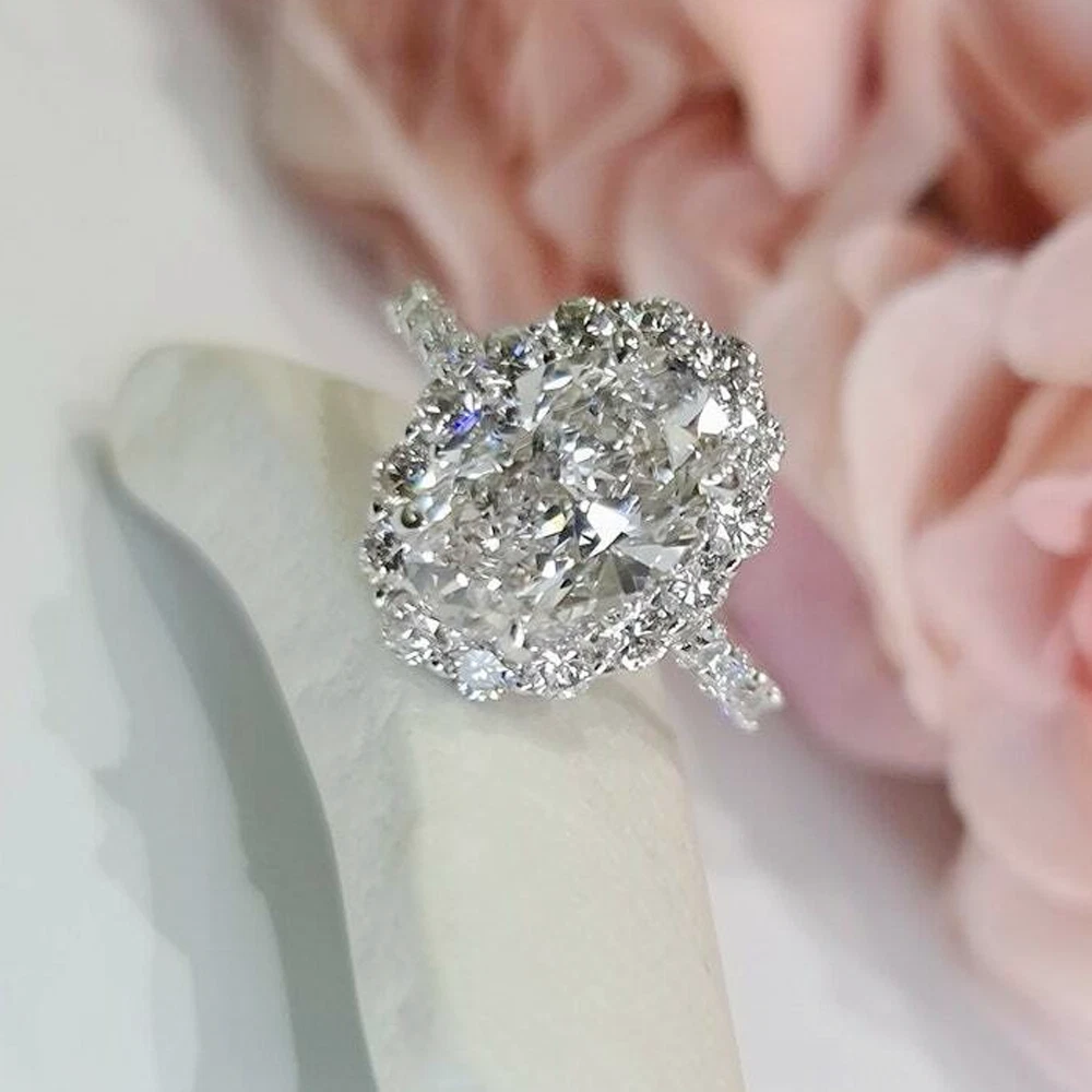 Lab Grown Diamond Halo Ring 14K White Gold Dubai – 2.60CT Oval D VVS2 IGI Certified - Image 5