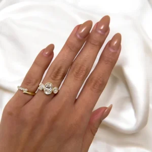 Oval Lab Grown Diamond Engagement Ring 14K Yellow Gold Dubai UAE – 2.50 Ct IGI Certified