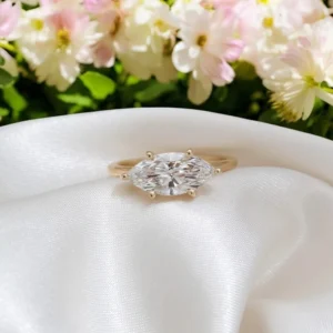 2.00ct Marquise Lab-Grown Diamond Engagement Ring in 18K Yellow Gold (IGI Certified, E VVS2)