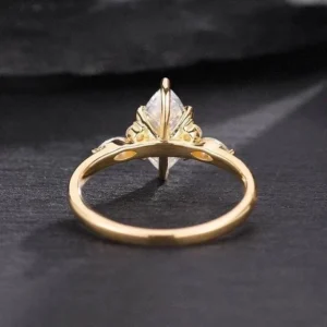 1.80 CTW Marquise Lab Grown Diamond Engagement Ring IGI E VVS2 14K Yellow Gold