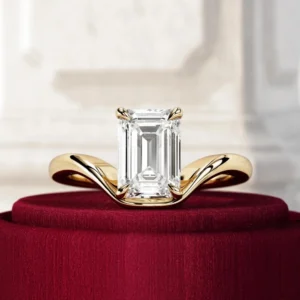 2.00 Ct Emerald Cut IGI Certified Lab-Grown Diamond Solitaire Engagement Ring in 14K White Gold