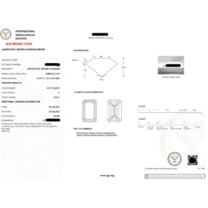 Emerald Cut Lab Grown Diamond Ring 14K Yellow Gold Dubai – 4.35 CT IGI Certified Wedding Ring UAE
