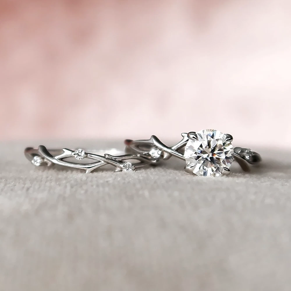 Lab Grown Diamond Wedding Set 14K White Gold Dubai – 1.15 CT Certified Diamond Ring UAE - Image 3