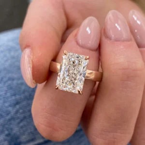 5.20CT Radiant CVD Diamond Engagement Ring in 18K Yellow Gold – IGI Certified E/VVS2
