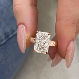 5.20CT Radiant CVD Diamond Engagement Ring in 18K Yellow Gold – IGI Certified E/VVS2