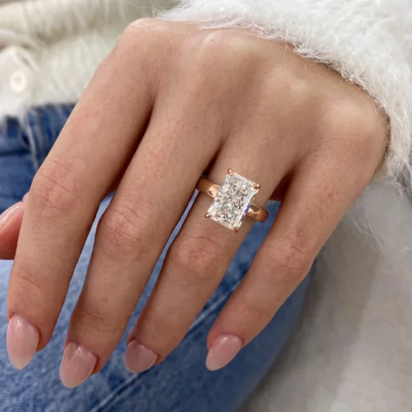 5.20CT Radiant CVD Diamond Engagement Ring in 18K Yellow Gold – IGI Certified E/VVS2