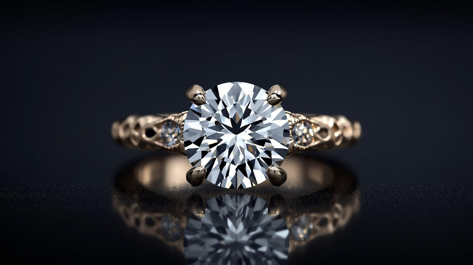 IGI certified lab diamond engagement ring Dubai