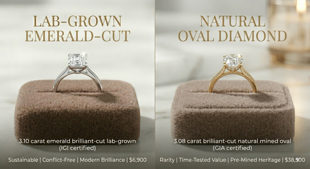 lab grown vs natural diamond comparison chart