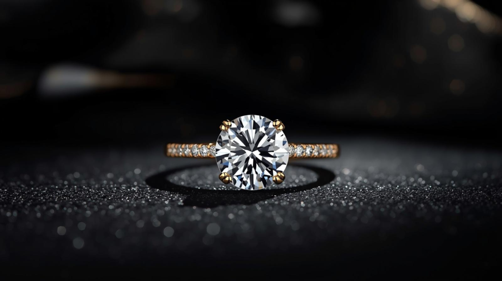 Lab grown diamond engagement ring 18K gold Dubai Jewel Factory