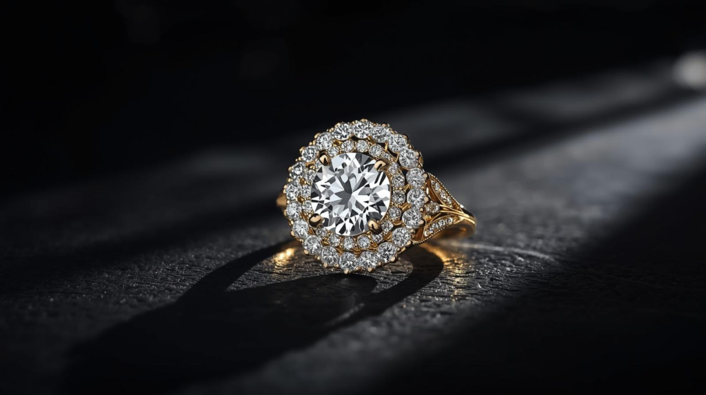 Lab grown diamond engagement ring 18K gold Dubai Jewel Factory