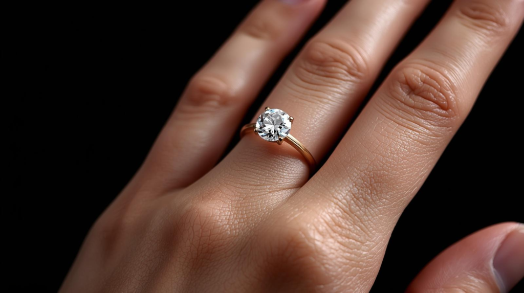 custom lab diamond ring Dubai gold engagement setting