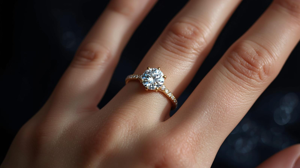 custom lab diamond ring Dubai gold engagement setting