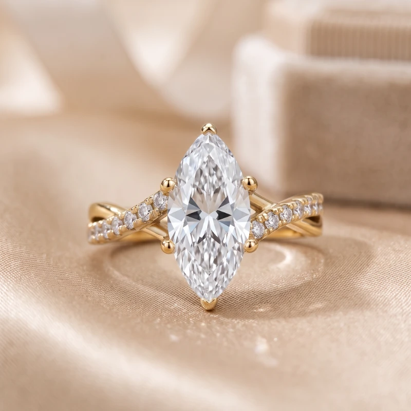 2.20 Ct Marquise IGI Certified Diamond Engagement Ring in 14K White Gold – Luxury Elongated Design 7 2.20 Ct Marquise IGI Certified Diamond Engagement Ring in 14K White Gold – Luxury Elongated Design - Image 7