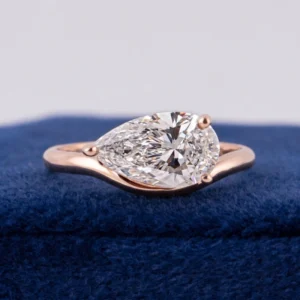 2.5 CT Pear Cut Lab-Grown Diamond Engagement Ring in 14k/18k Yellow Gold
