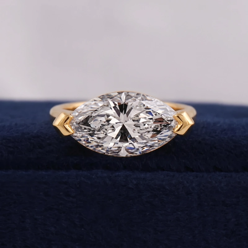 2.5CT Marquise Cut Lab Grown Diamond Engagement Ring in 14K White Gold 8 2.5CT Marquise Cut Lab Grown Diamond Engagement Ring in 14K White Gold - Image 8