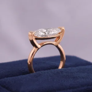 2.5CT Marquise Cut Lab Grown Diamond Engagement Ring in 14K White Gold
