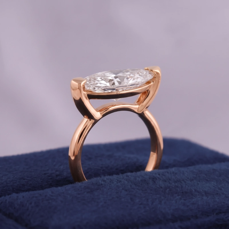 2.5CT Marquise Cut Lab Grown Diamond Engagement Ring in 14K White Gold 6 2.5CT Marquise Cut Lab Grown Diamond Engagement Ring in 14K White Gold - Image 6