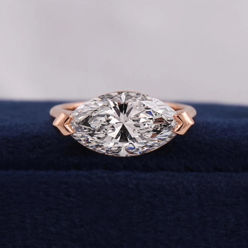 2.5CT Marquise Cut Lab Grown Diamond Engagement Ring in 14K White Gold 9 2.5CT Marquise Cut Lab Grown Diamond Engagement Ring in 14K White Gold - Image 9