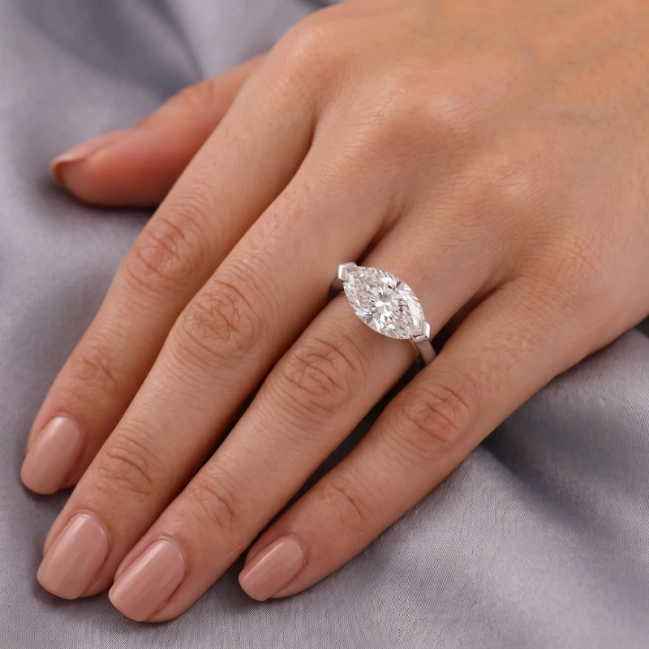 Home 41 2.5CT Marquise Cut Lab Grown Diamond Engagement Ring in White Gold