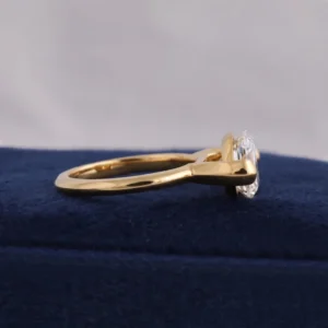 2.5CT Marquise Cut Lab Grown Diamond Engagement Ring in 14K White Gold