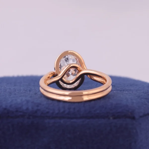 2CT Oval Cut Lab-Grown Diamond Engagement Ring in 14K Gold
