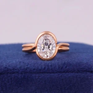 2CT Oval Cut Lab-Grown Diamond Engagement Ring in 14K Gold