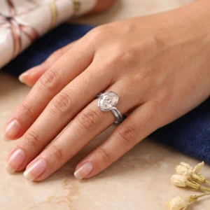 2CT Oval Cut Lab-Grown Diamond Engagement Ring in 14K Gold