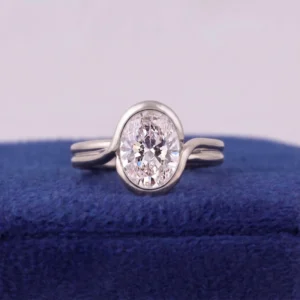2CT Oval Cut Lab-Grown Diamond Engagement Ring in 14K Gold